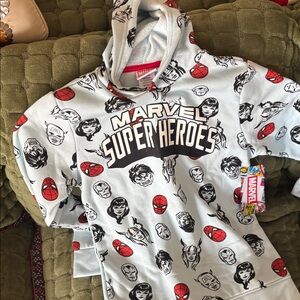 Marvel Super Heroes Graphic Hoodie - White and Red